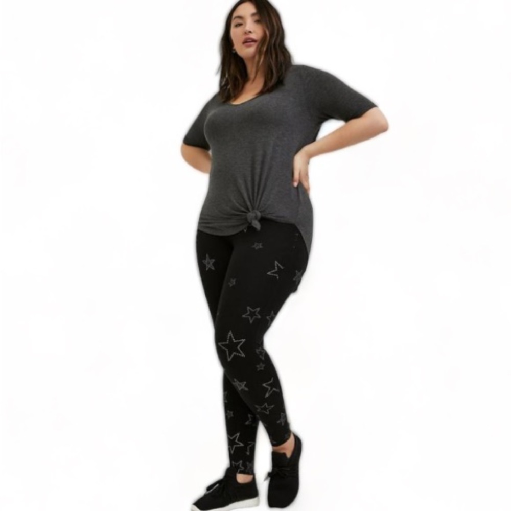 Torrid Womenβs Full Length Signature Waistβ Premium Legging Black Stars Size 3X